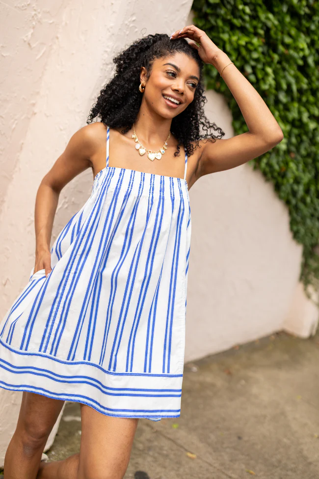 Completely Me Blue Striped Dress