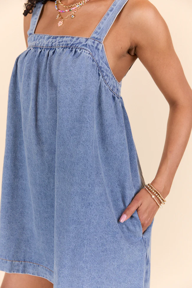 Always Around Denim Babydoll Dress