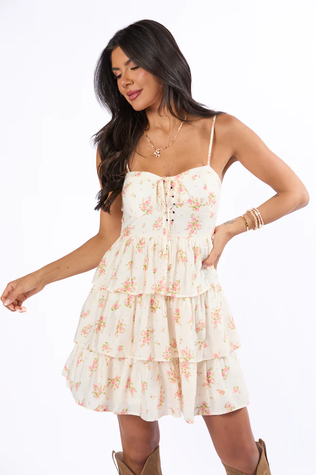 Summer of Hope Coral Floral Mini Dress