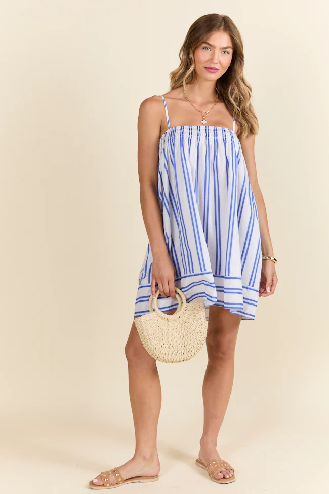 Completely Me Blue Striped Dress