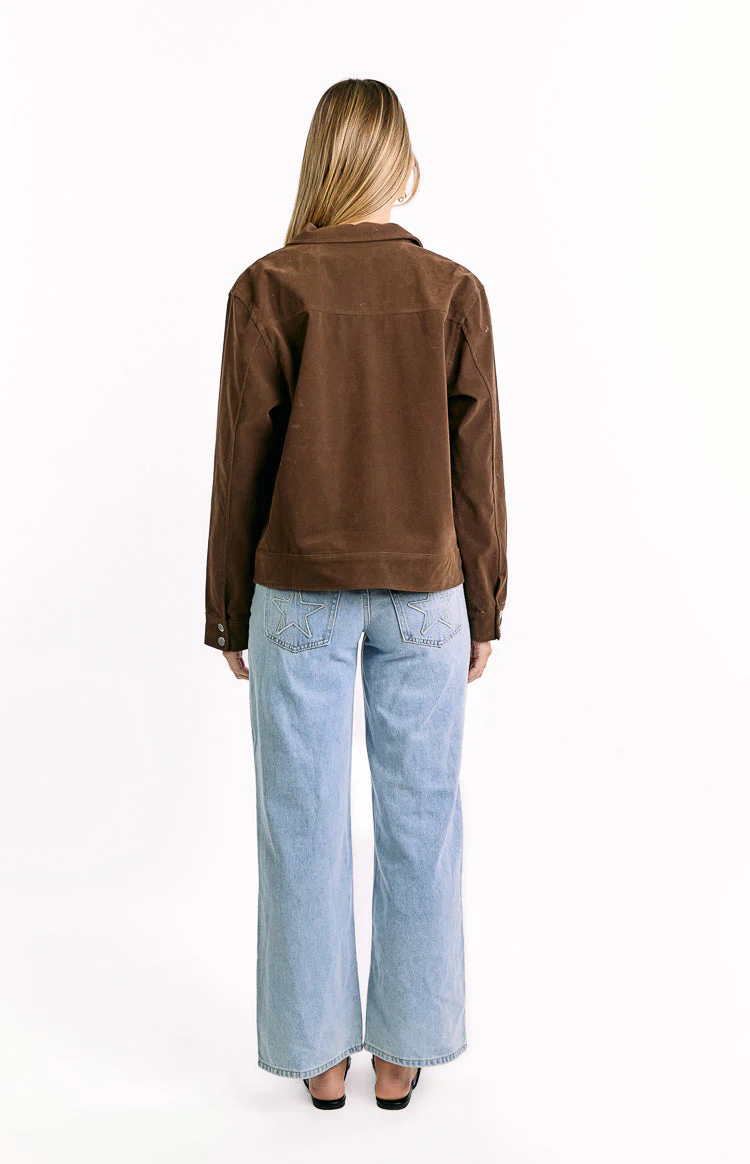 Hallie Suedette Chocolate Brown Jacket