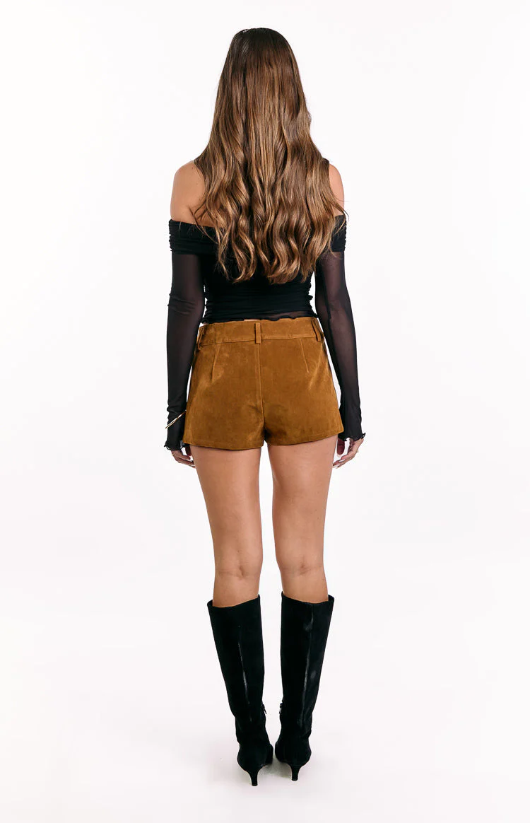 Ottie Tan Suedette Shorts