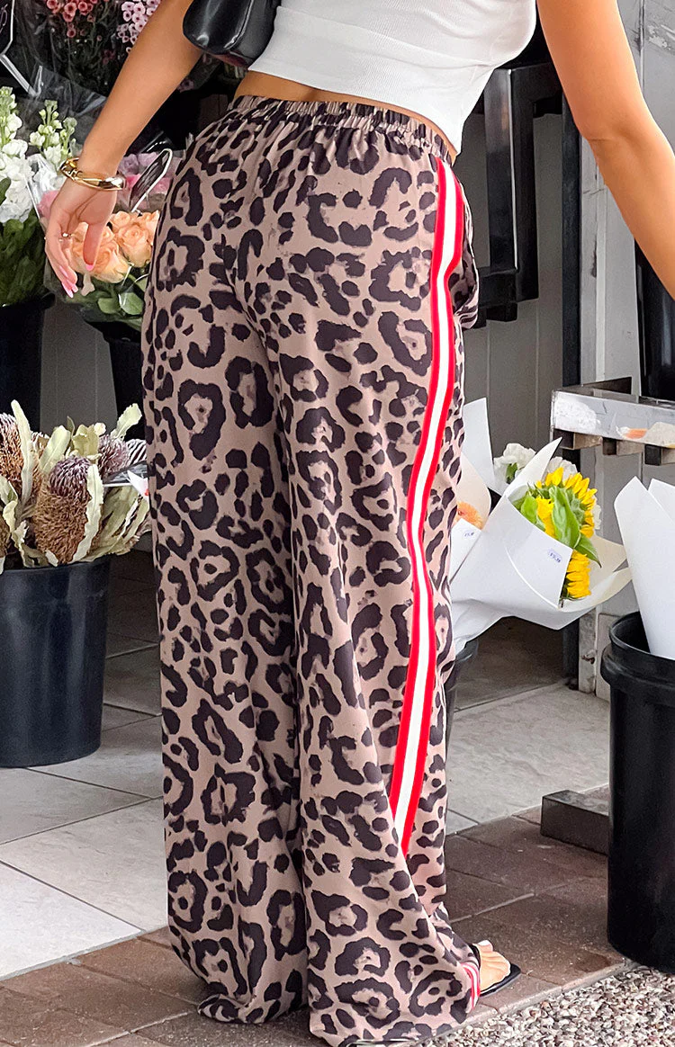 Sharly Leopard Red Racer Stripe Pants