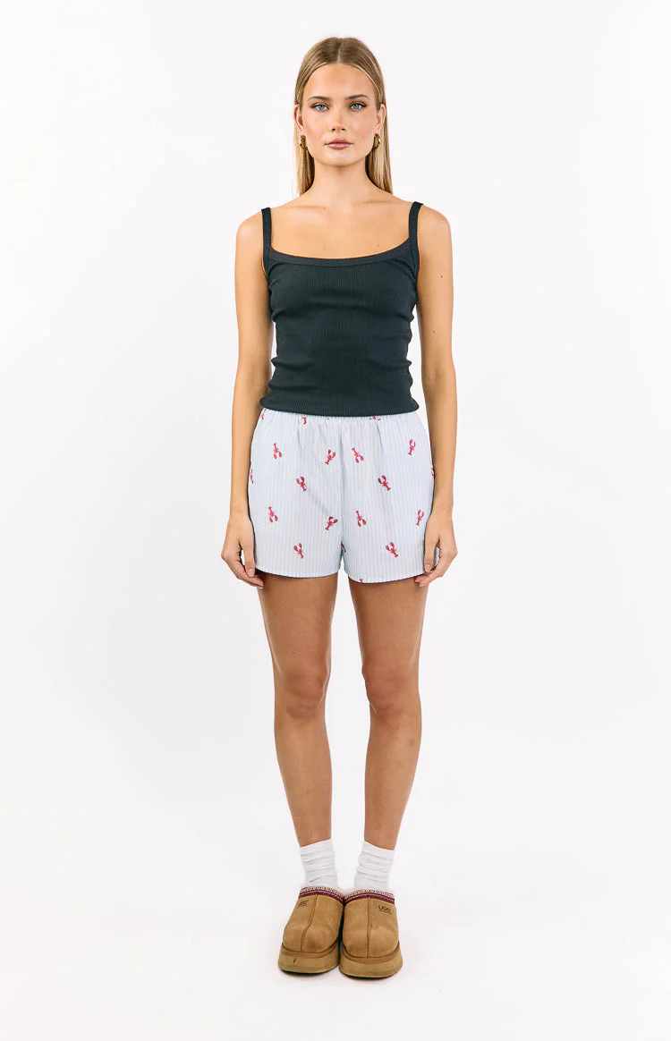 Alexea Lobster Print Pajama Shorts