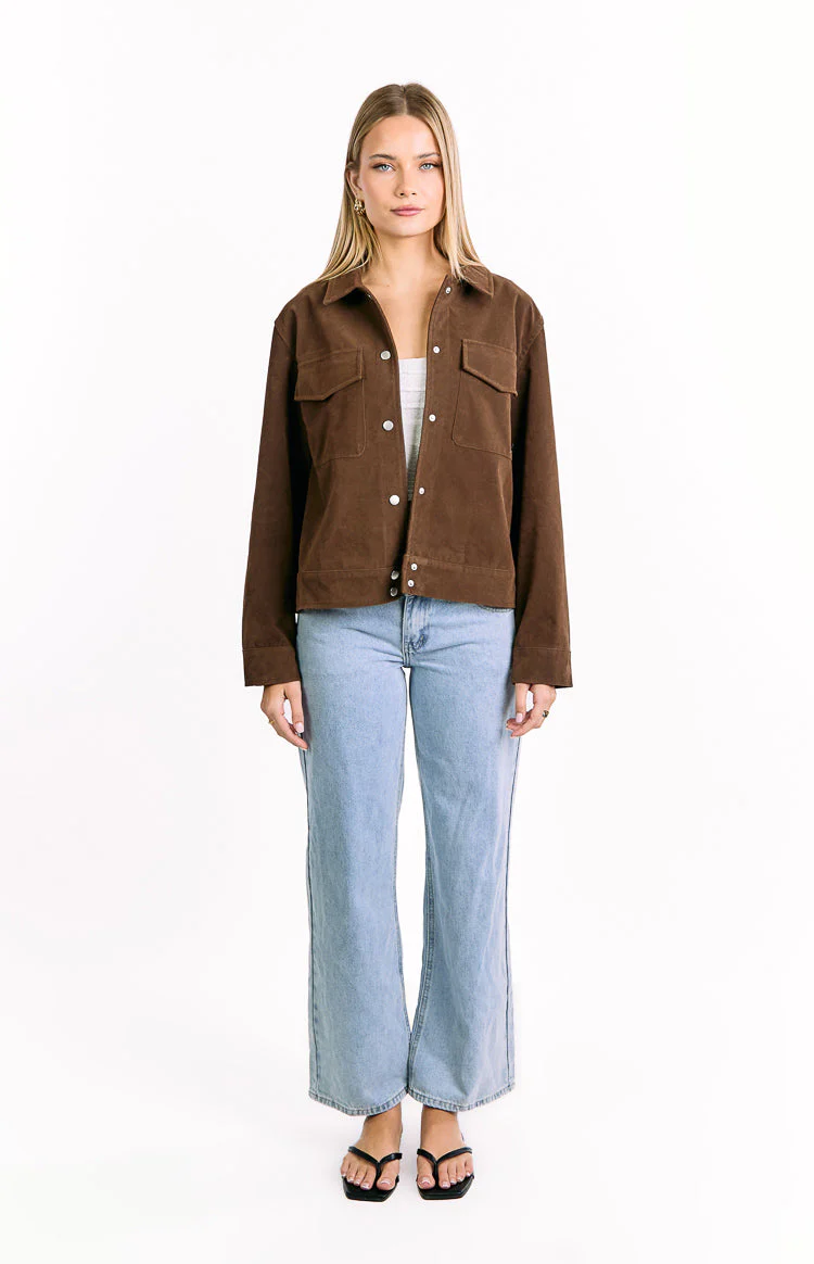 Hallie Suedette Chocolate Brown Jacket