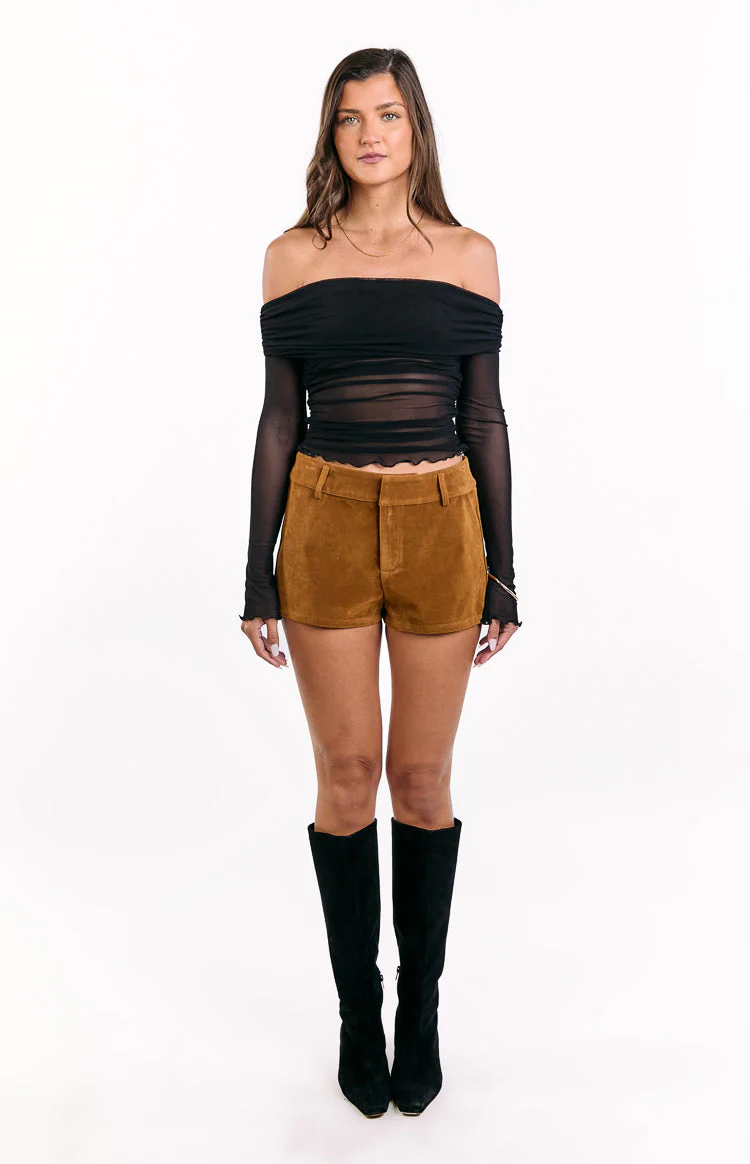 Ottie Tan Suedette Shorts