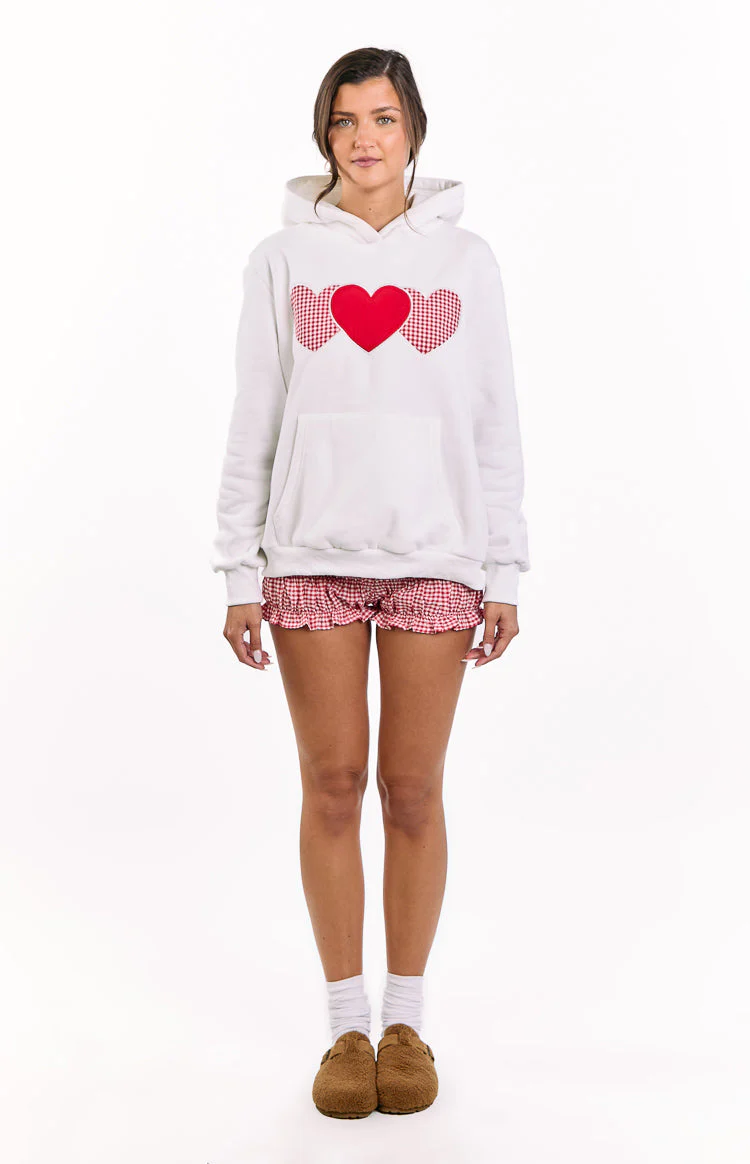 Beginning White And Red Heart Hoodie
