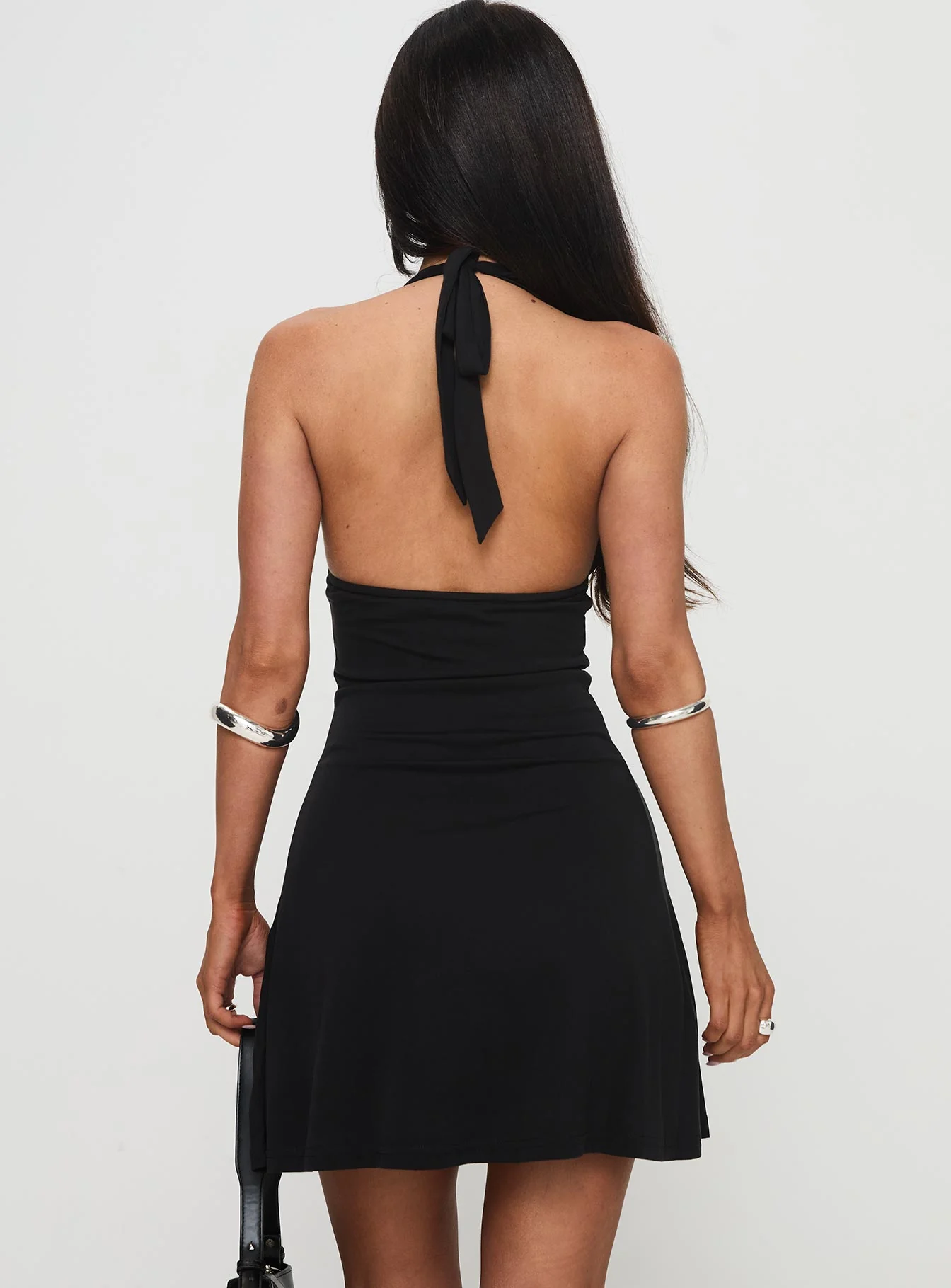 Tinisie Halter Mini Dress Black