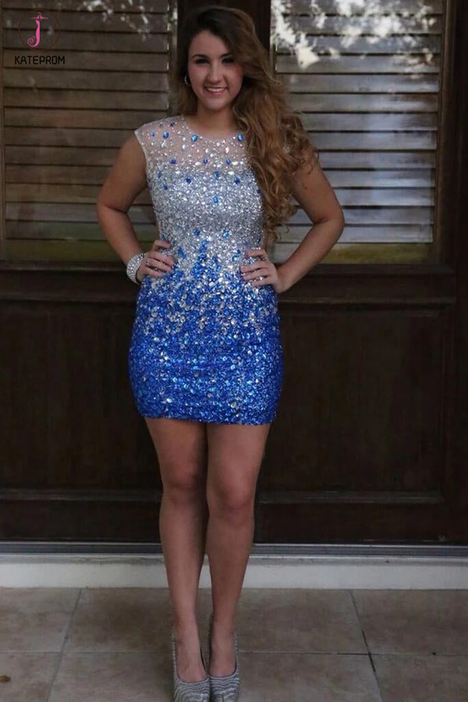 Beading Sheath Short Prom Dress Homecoming Dress KPH0037