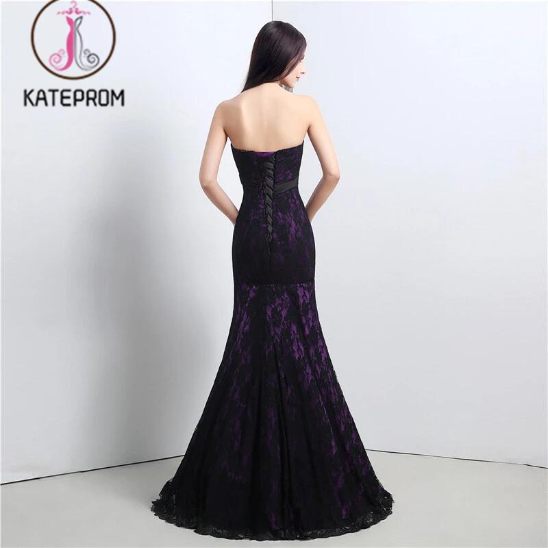 Mermaid Lace Prom Dresses With Belt,Strapless Ball Gown,Sexy Prom Dresses,Formal Dress KPP0203