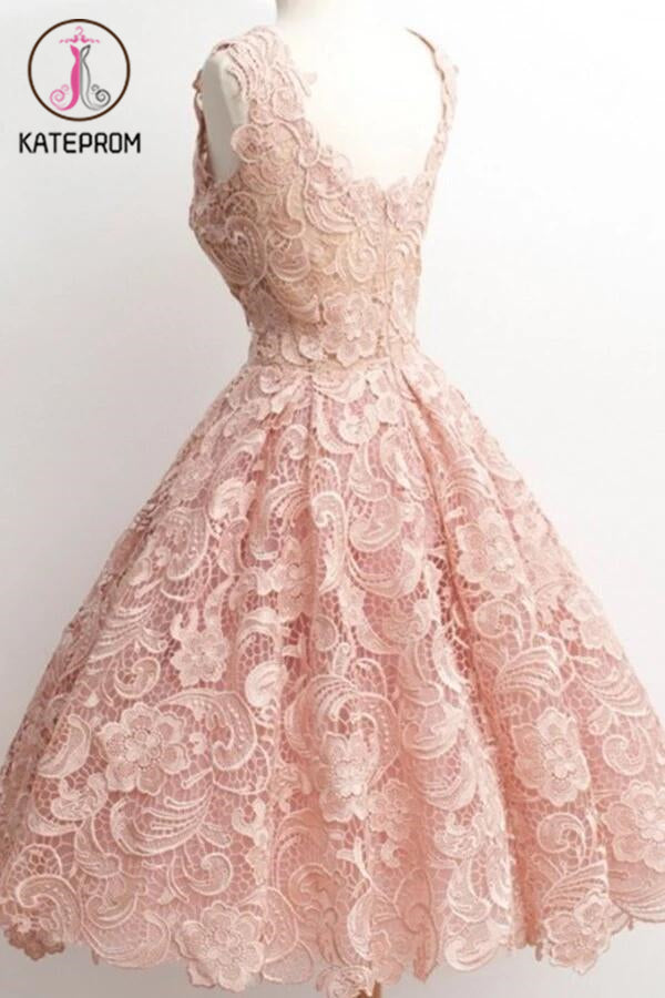 Black Lace Strap Prom Dress Homecoming Dress KPH0072