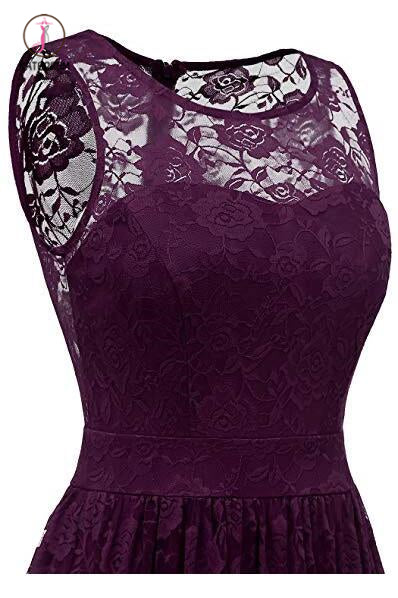 Purple Sleeveless Lace Bridesmaid Dresses, Floor Length Lace Prom Dresses KPB0187