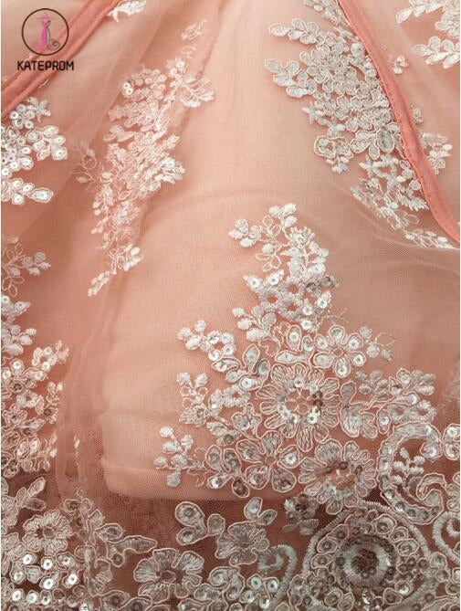 Sexy A-Line Spaghetti Straps Tulle Short Homecoming Dresses with Lace Appliques,Mini Dress KPH0234