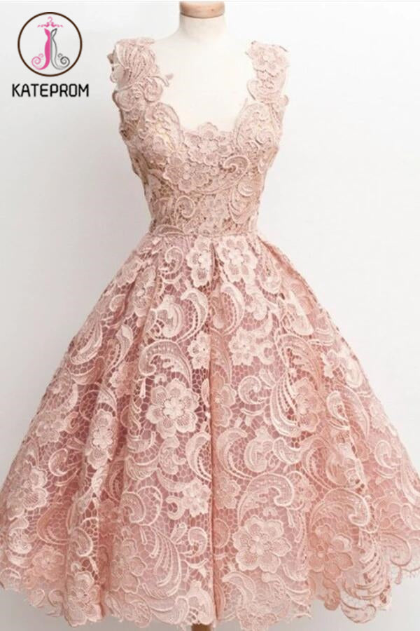 Black Lace Strap Prom Dress Homecoming Dress KPH0072