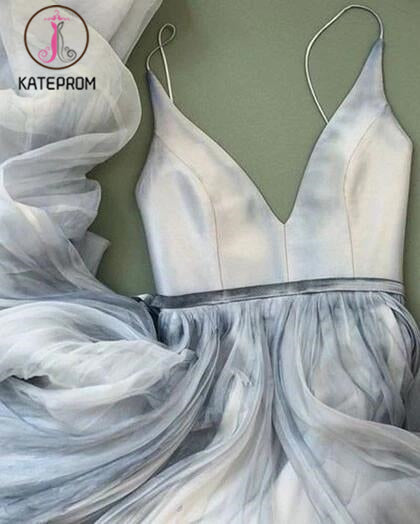 Spaghetti Straps V-neck Prom Dress,Long Backless Senior Prom Dress,Formal Women Dresses KPP0151