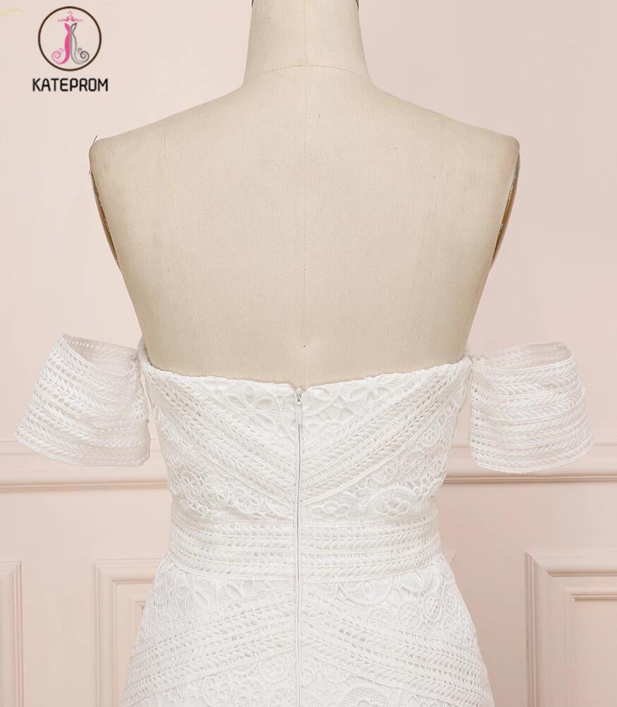 Modest Sweetheart Neck Lace Bridal Dress Beach Wedding Dresses, Sexy Boho Bridal Dress KPW0456