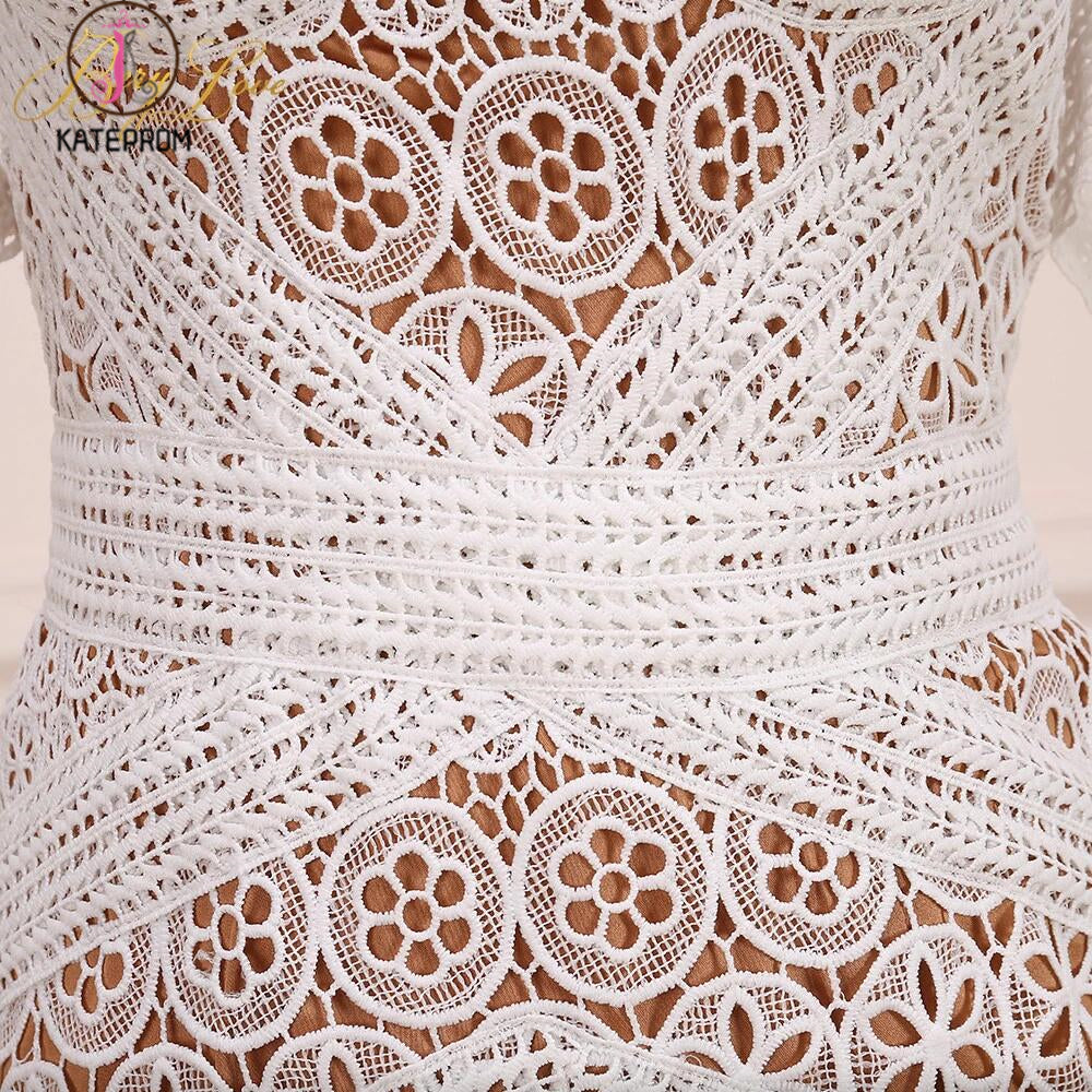 Long Sweetheart Neck Lace Bridal Dress Beach Wedding Dresses, Boho Bridal Dress KPW0459