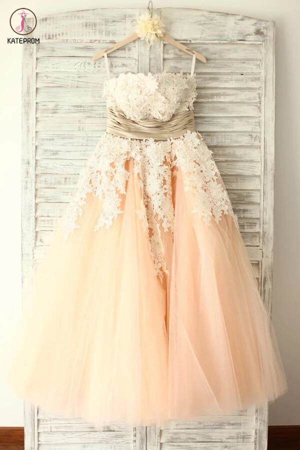 Strapless Lace Open Back Modest Prom Party Dresses KPH0010