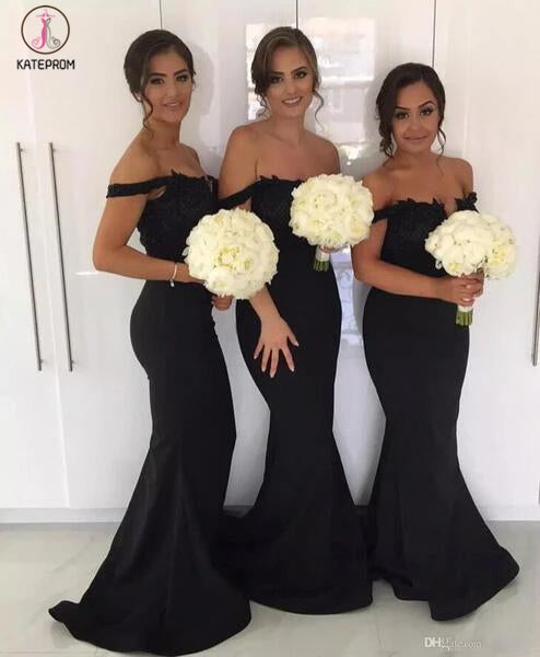Burgundy Off Shoulder Mermaid Bridesmaid Dress,Sexy V-neck Bridesmaid Dresses KPB0052