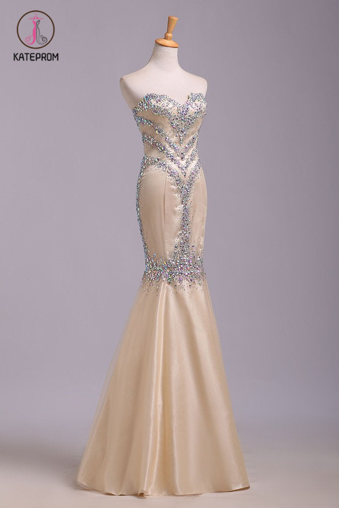 Floor Length Sweetheart Sequined Mermaid Prom Dress, Evening Dress KPP0571