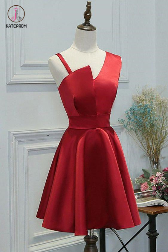 Simple A-line Red Sleeveless Short Homecoming Dresses,Short Prom Dresses,Party Dresses KPH0259