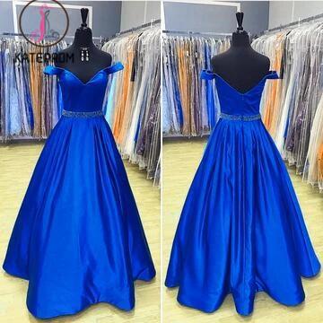 A-line Off the Shoulder Prom Dresses,Ruffles Party Dress,Formal Dress,Graduation Dresses KPP0190