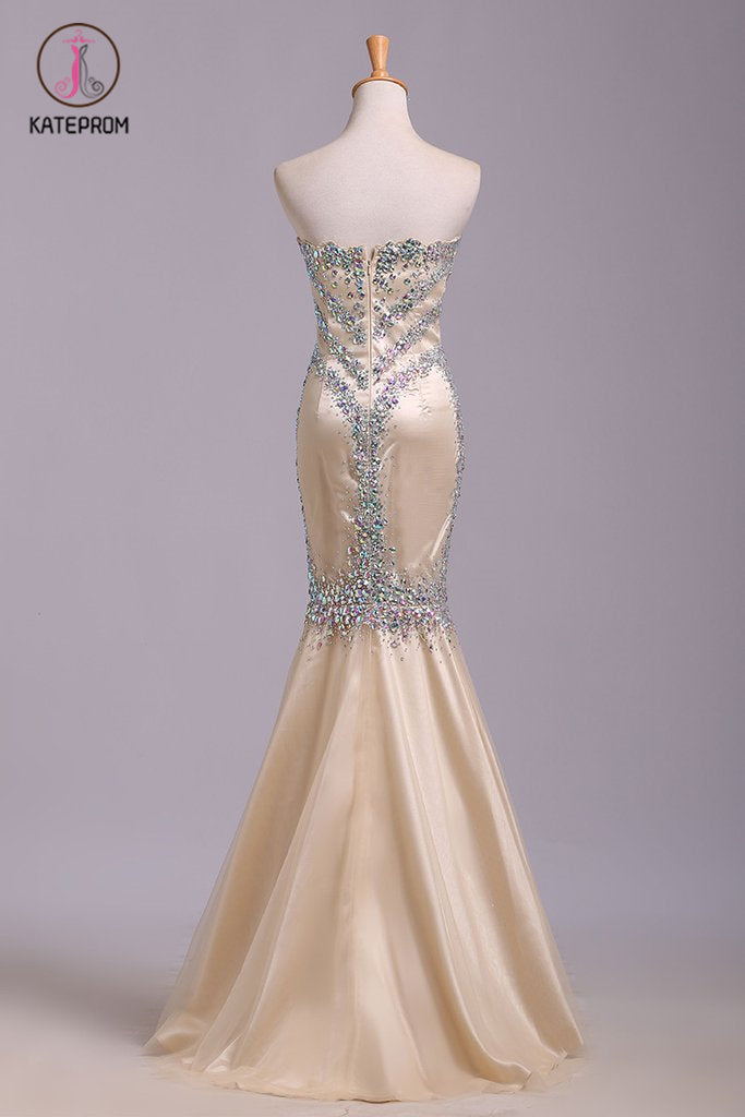 Floor Length Sweetheart Sequined Mermaid Prom Dress, Evening Dress KPP0571