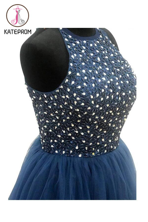 Ball Gown Navy Blue Prom Dresses Homecoming Dresses KPH0100