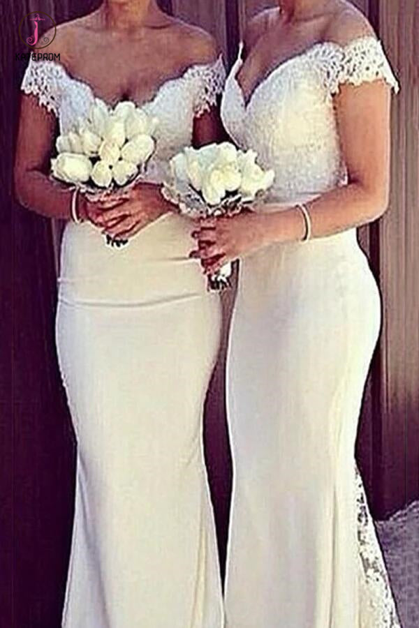 Newest Off the Shoulder Mermaid Bridesmaid Dresses KPB0030