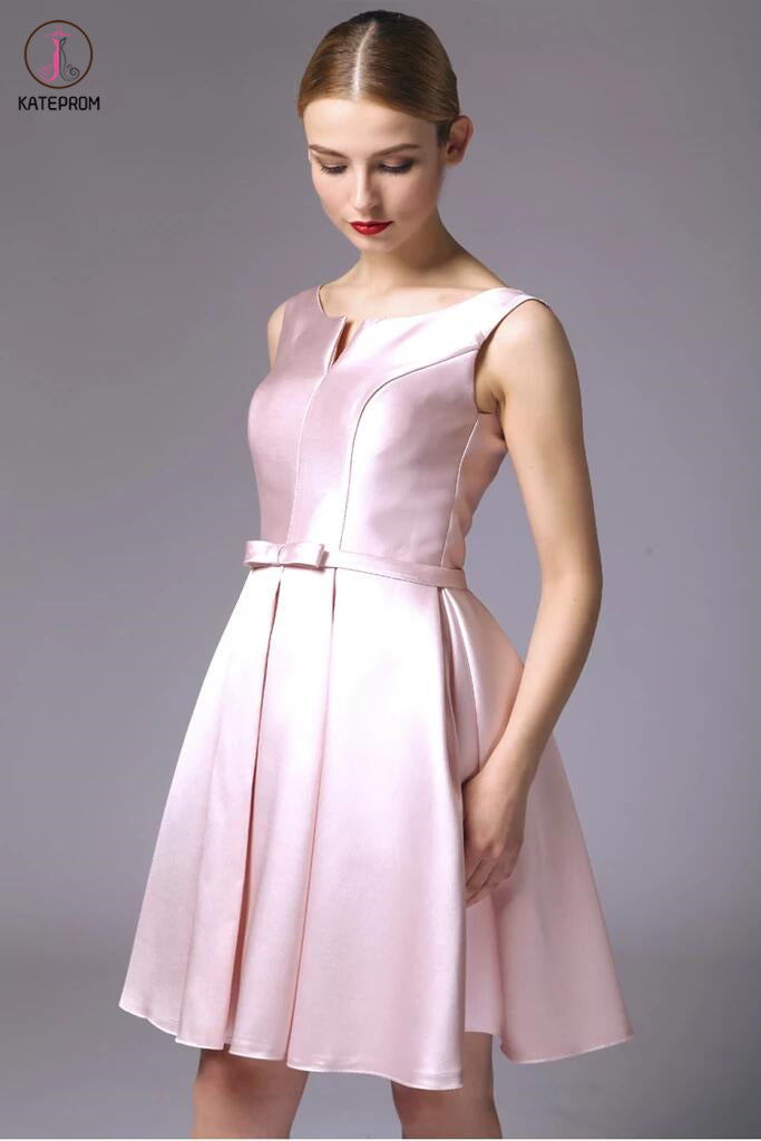 Simple Satin Back Up Lace Backless Homecoming Dresses KPH0015