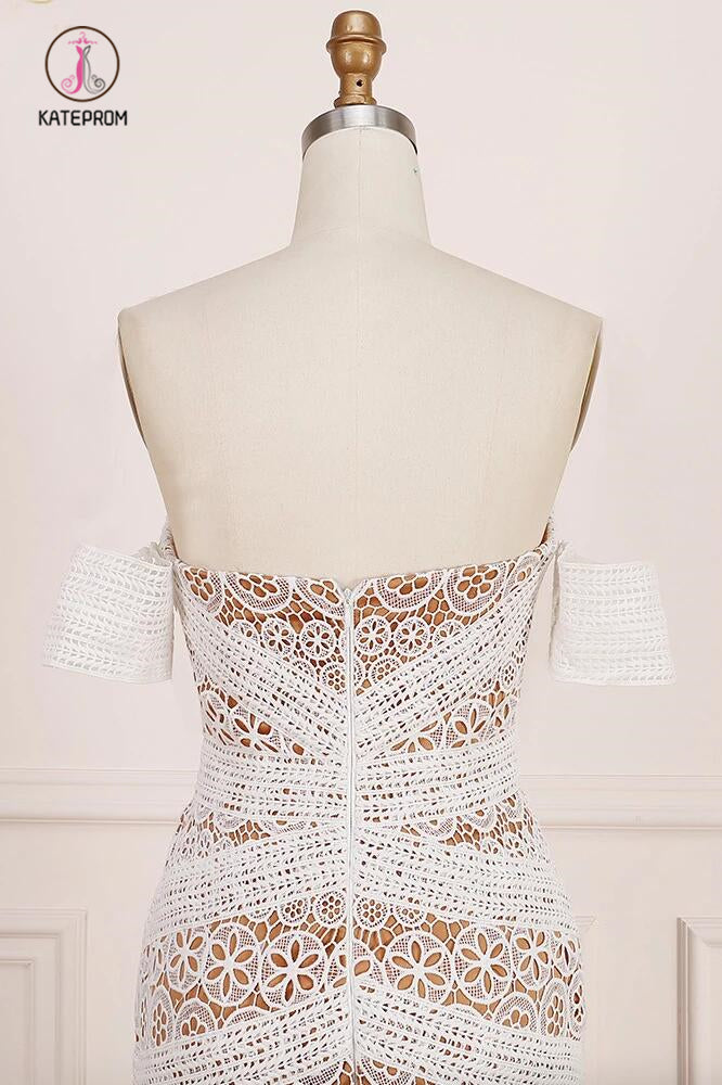 Long Sweetheart Neck Lace Bridal Dress Beach Wedding Dresses, Boho Bridal Dress KPW0459