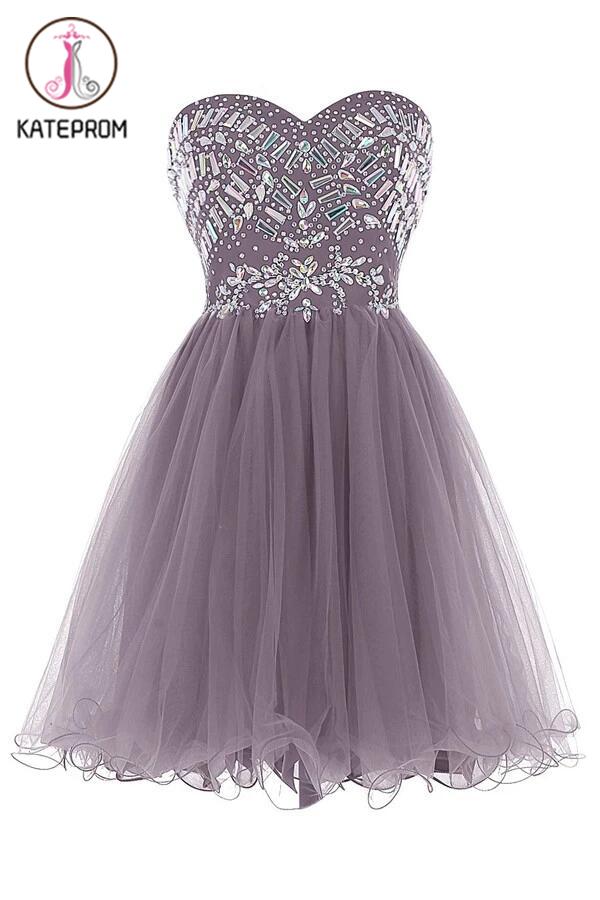 Royal Blue Tulle Sleeveless Prom Dress Homecoming Dress KPH0096