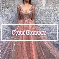 Sparkly Prom Dresses V-neck Stars Long Sexy Beautiful Prom Dress KPP0001