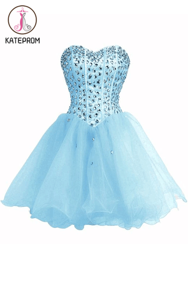 Baby Blue SweetHeart Orangza Homecoming Dress Graduation Gown KPH0074