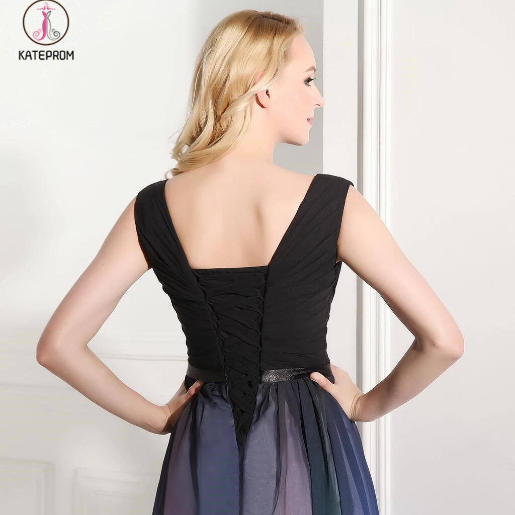 Ombre Custom Made Long Charming Chiffon Prom Dress KPP0106