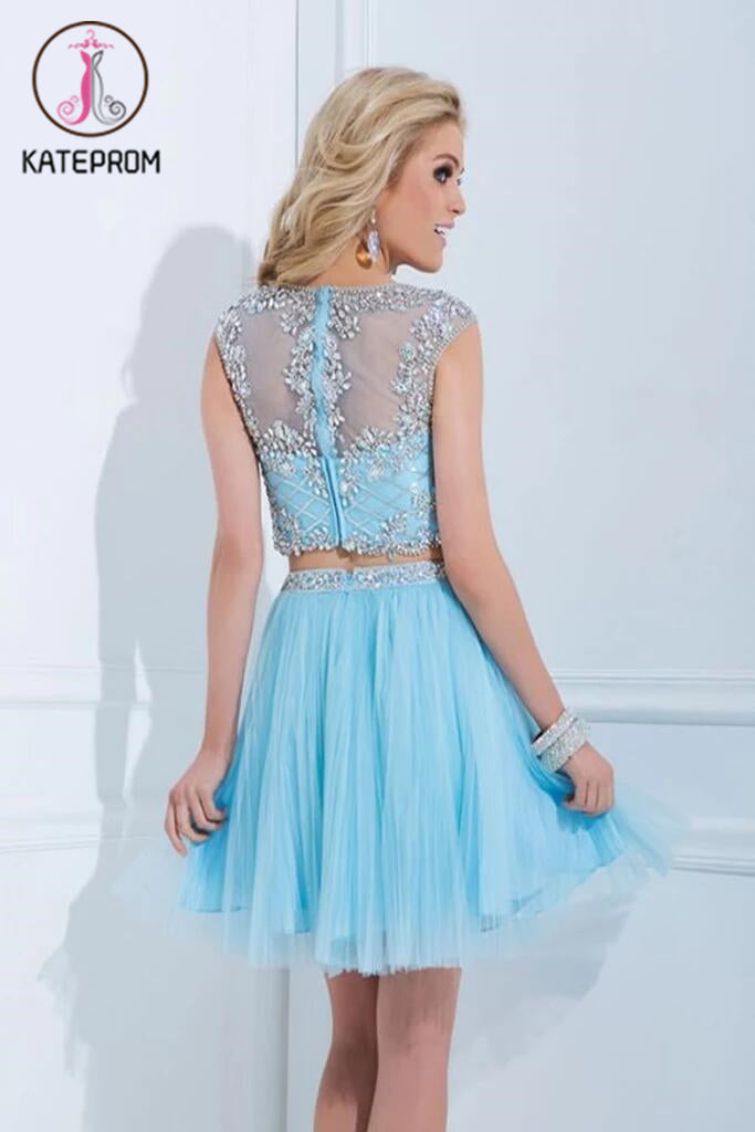 Two Pieces Tulle Short Prom Dress Homecoming Dress KPH0041