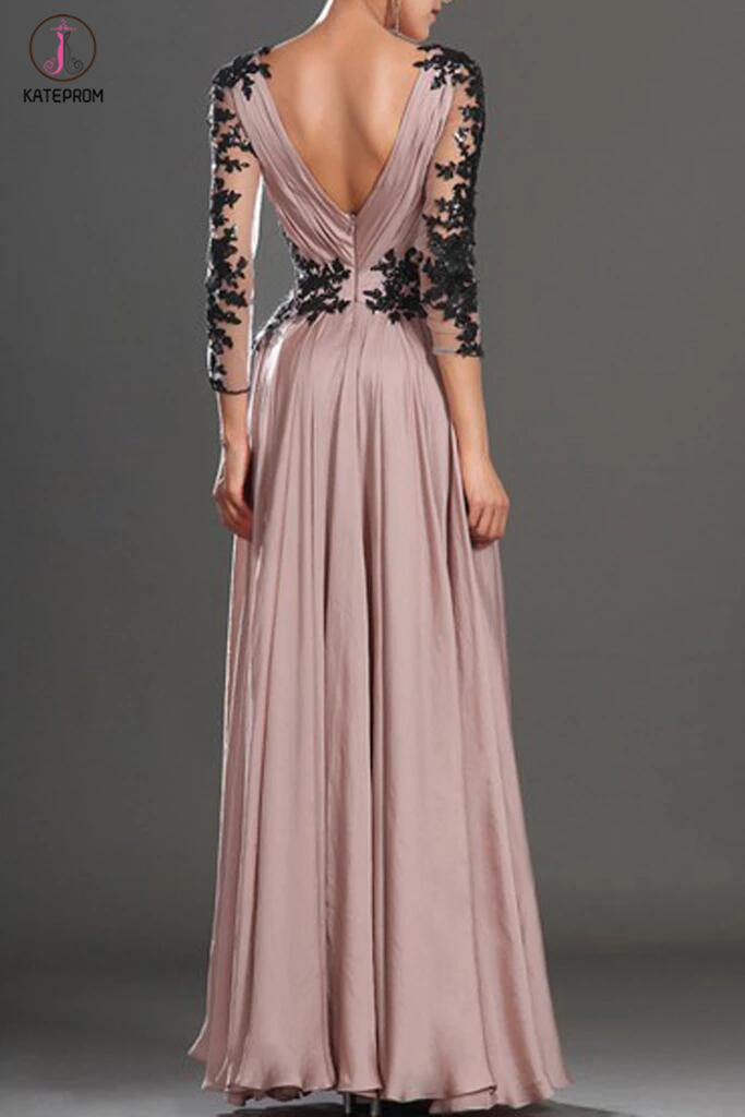 V-Neck Long Sleeve Lace Prom Dress/Evening Dress KPP0083