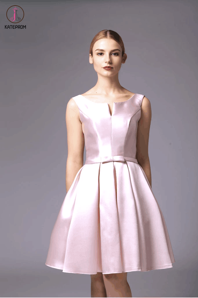 Simple Satin Back Up Lace Backless Homecoming Dresses KPH0015