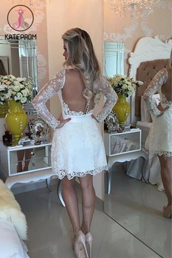 Fit Lace Sleeve Strap Prom Dress Homecoming Dresses KPH0060
