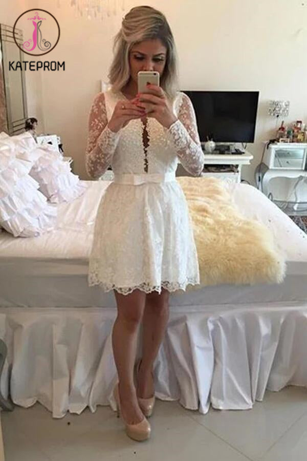 Fit Lace Sleeve Strap Prom Dress Homecoming Dresses KPH0060