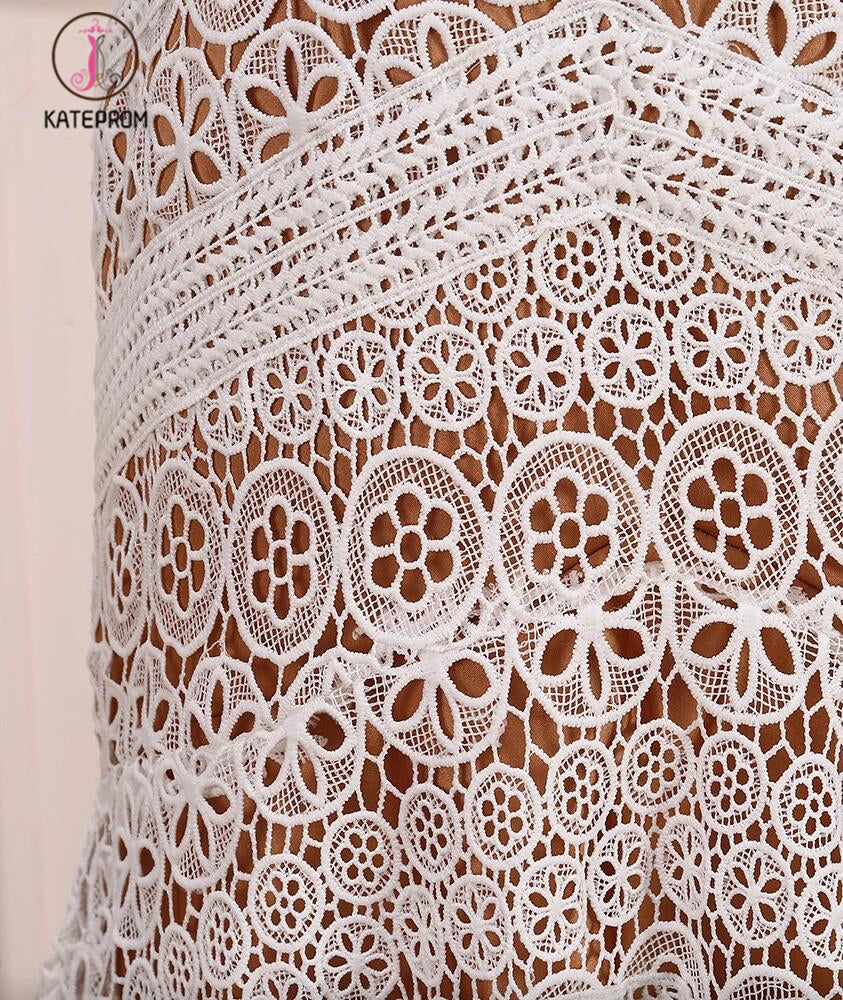 Long Sweetheart Neck Lace Bridal Dress Beach Wedding Dresses, Boho Bridal Dress KPW0459