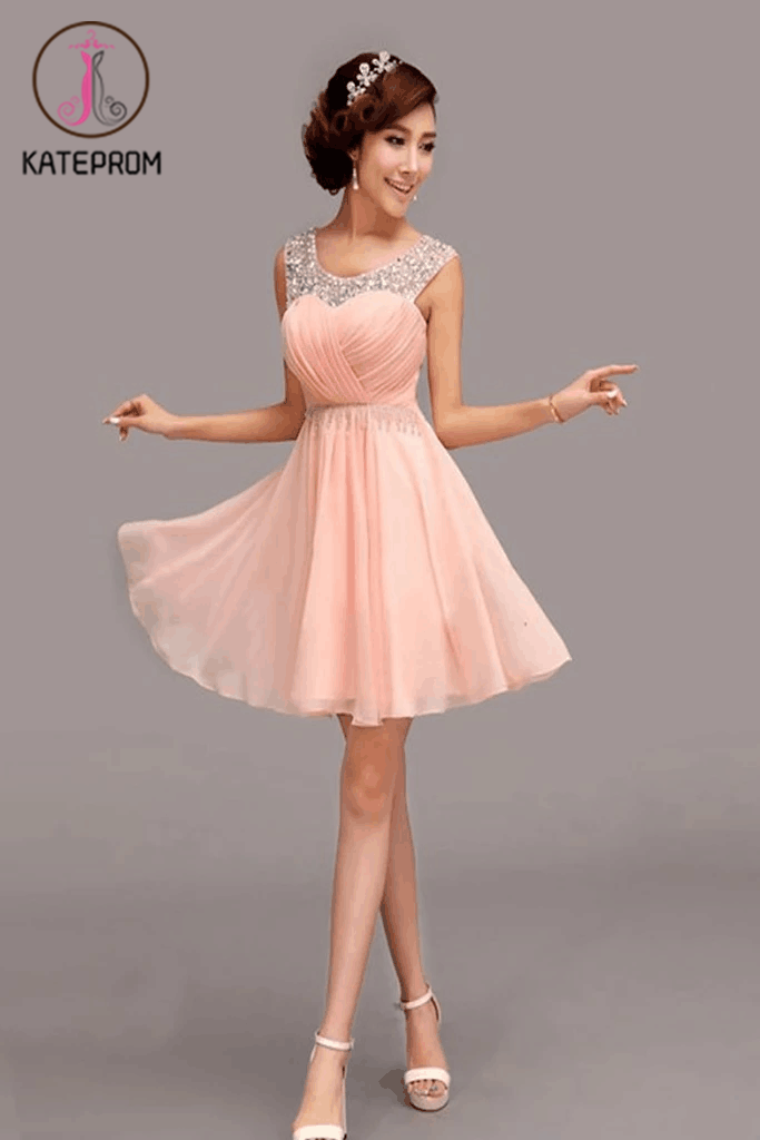 A-Line Chiffon Short Prom Dress Homecoming Dress KPH0045