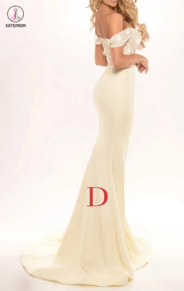 Royal Blue Mermaid Off the Shoulder Sequin Long Prom Dress Sexy Bridesmaid Dress KPB0082