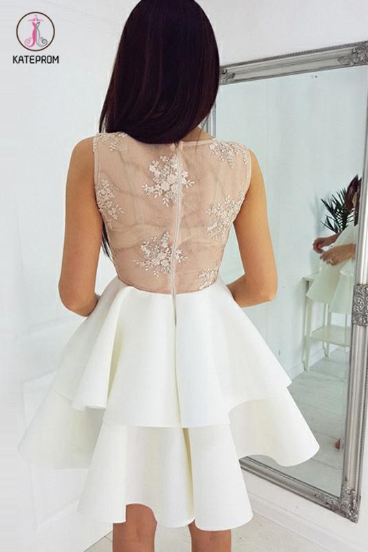 New Arrival A-Line Sleeveless V-Neck Short Homecoming/Prom Dress with Appliques KPH0178