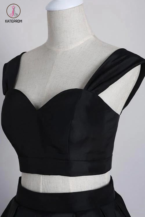 Two Pieces Off Shoulder Navy Blue Short Homecoming Dresses,Short Prom Gowns KPH0112