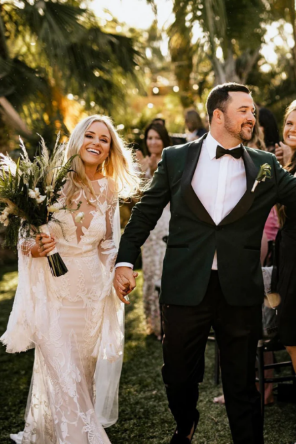 Sheath Column Long Sleeve Wedding Dresses Boho Country Bridal Dresses KPW0718