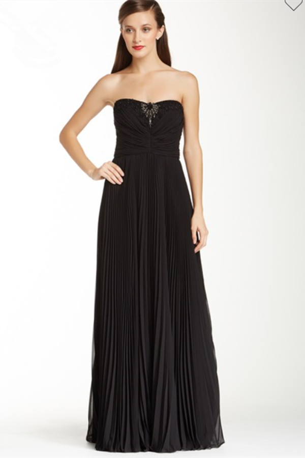 A Line High Neck Long Chiffon Evening Prom Dress With Pleated Train Dress KPP1326