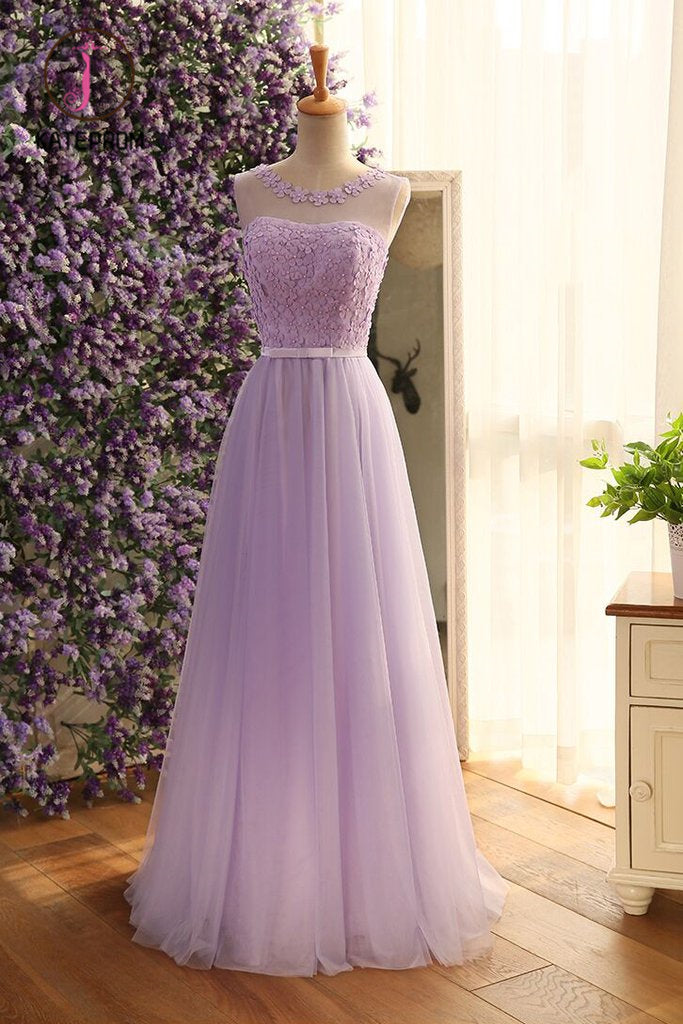 Pink Sleeveless Prom Dress with Flowers, A Line Floor Length Tulle Evening Dress KPP0941