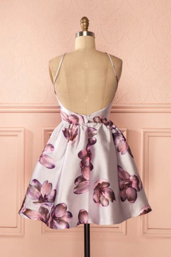 Elegant A Line Short Spaghetti Straps Homecoming Dress KPH0688