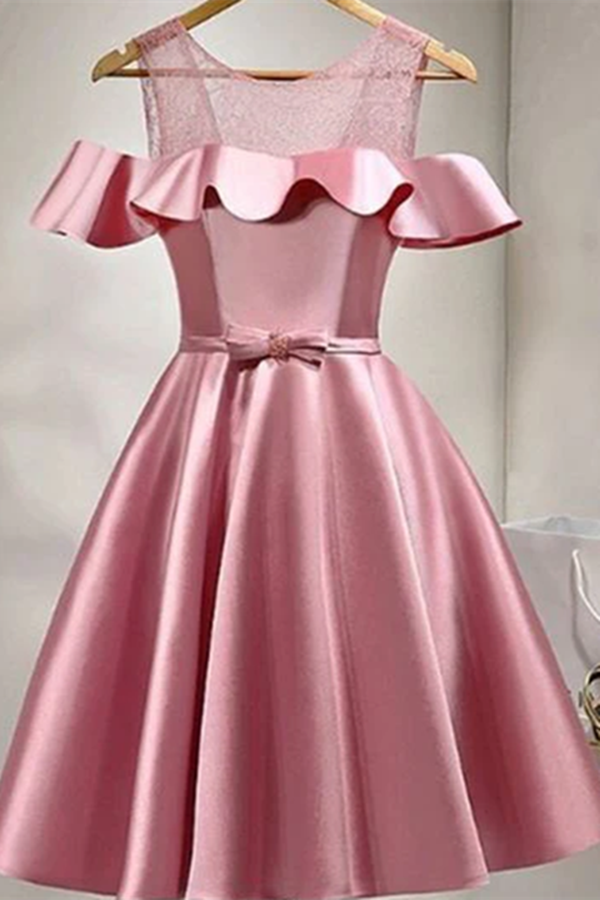 2022 Homecoming Dress Lace up Scoop Short Prom Dress Party Dress KPH0611